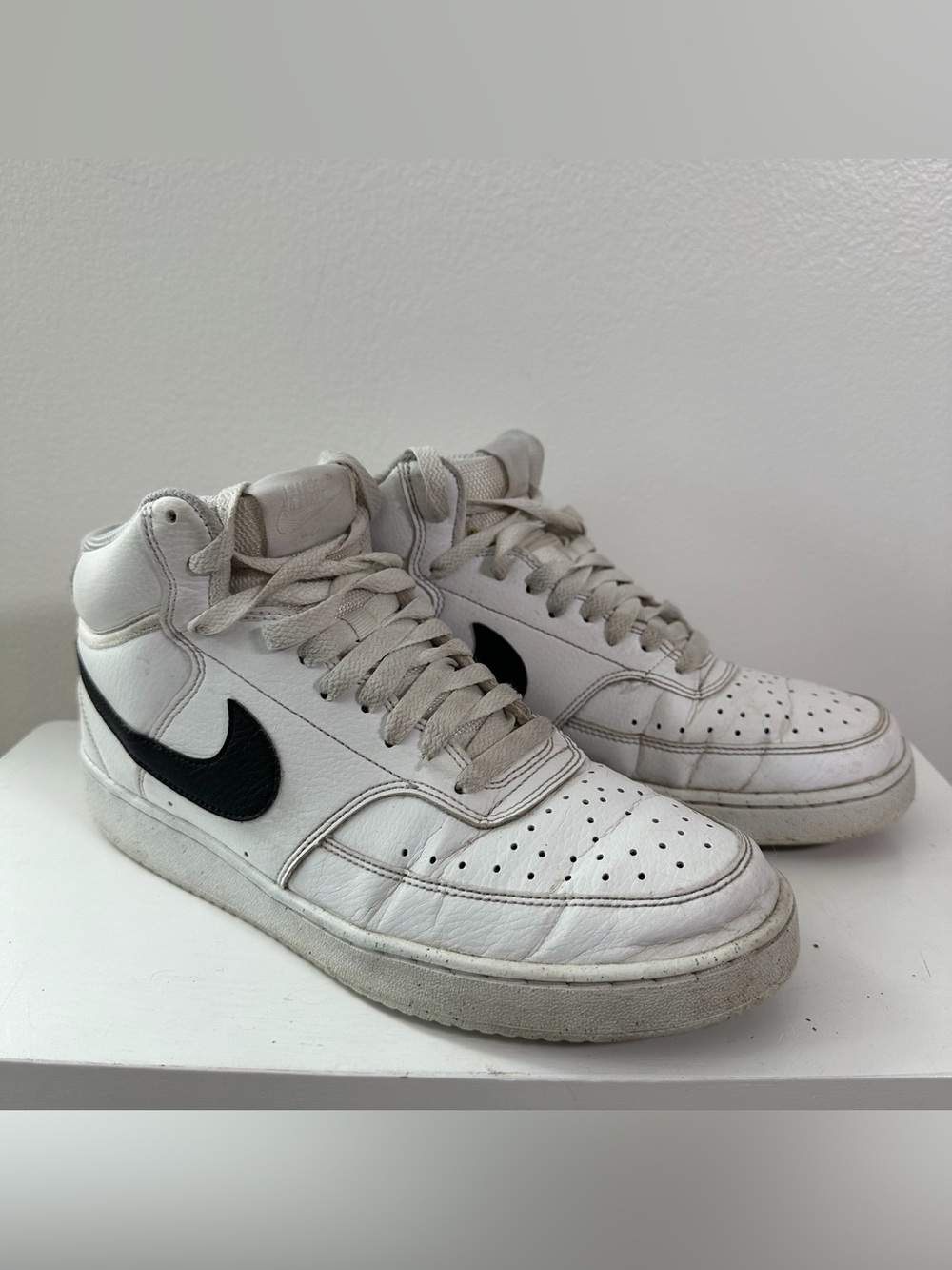 Nike Court Vision Mid Next Nature Men 9.5 White Black High Top DN3577-101